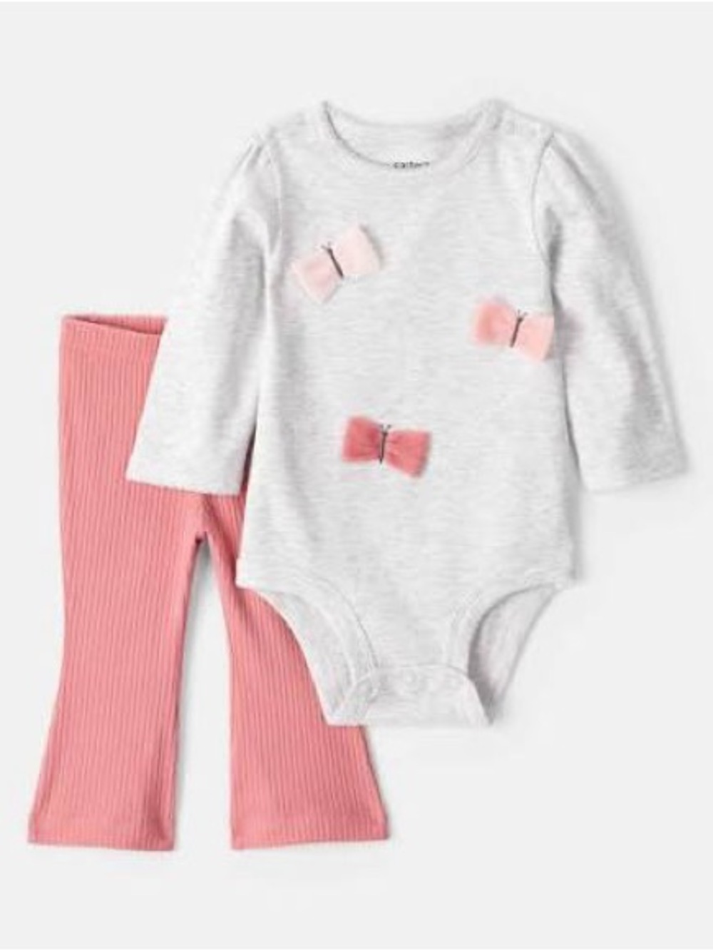 Carters Baby Girl Butterly Long Sleeve Bodysuit and Pant Set Size 3 Month